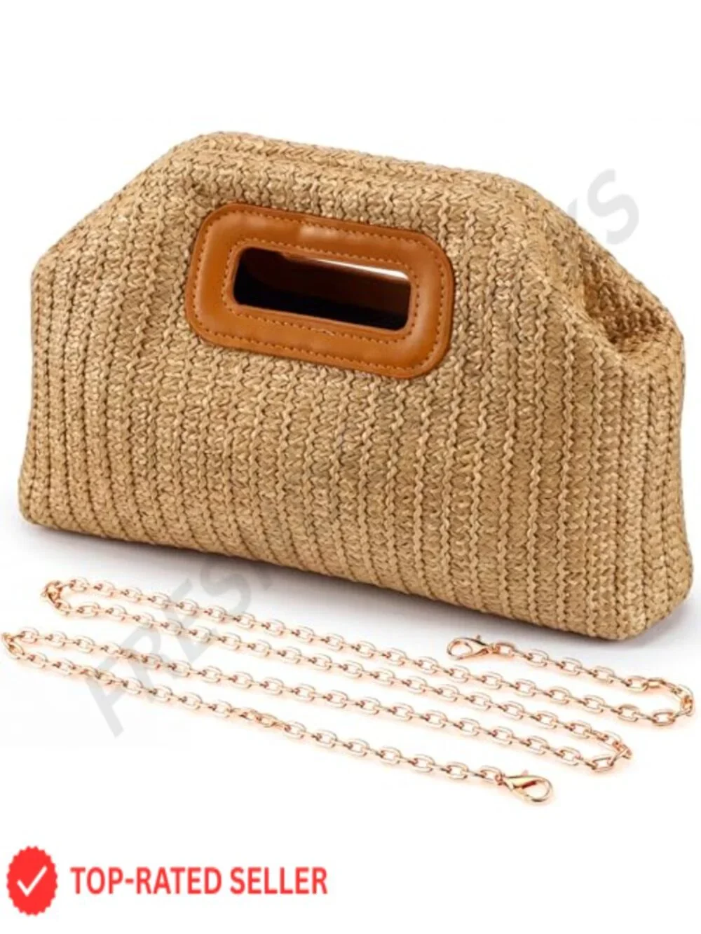 Raffia Clutch Straw Crossbody Bag Women Woven Purse